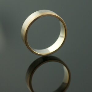 wide two color wedding ring mens ring unique