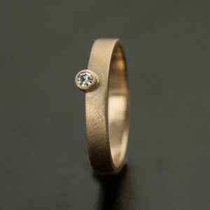 minimal wedding ring offset small diamond custom design