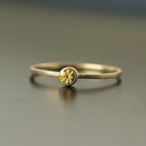 3mm yellow montana sapphire in yellow gold engagement