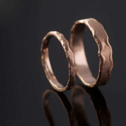 Recycled-rose-gold-melted-wedding-bands-custom-1024x1024