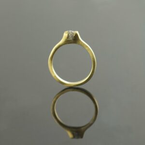 raw diamond ring yellow gold unique rustic