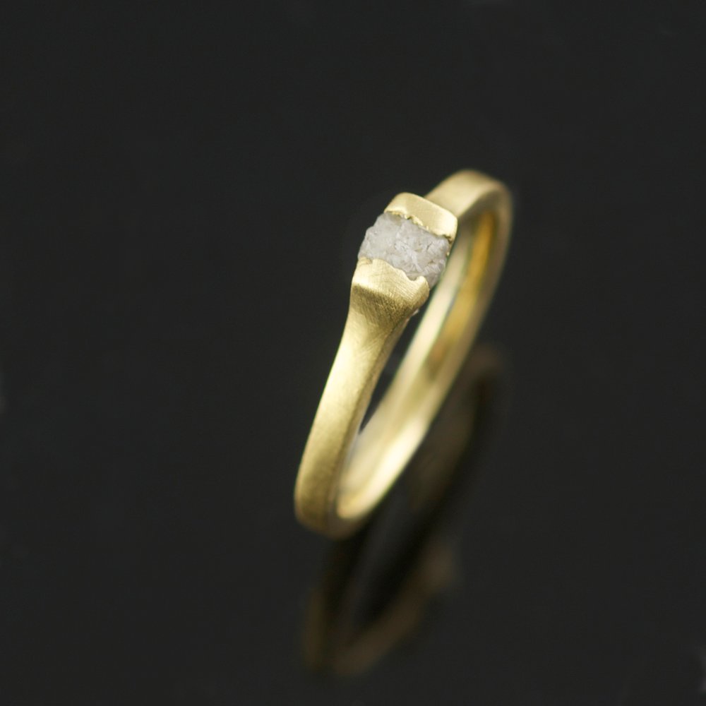uncut diamond ring unique engagement ring
