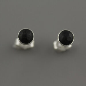 round obsidian earrings