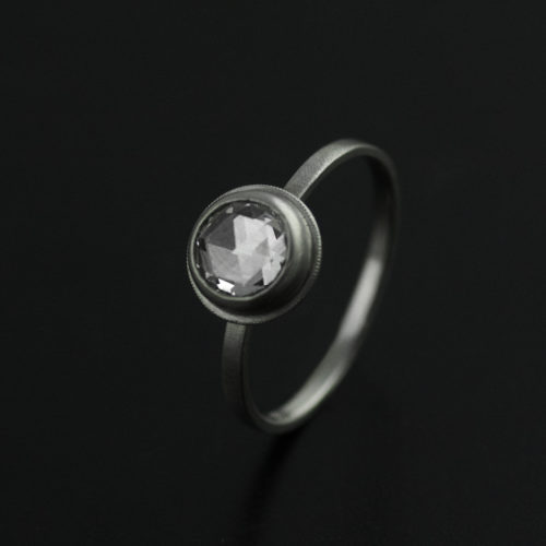 1 ct rose cut diamond platinum custom engagement vk designs