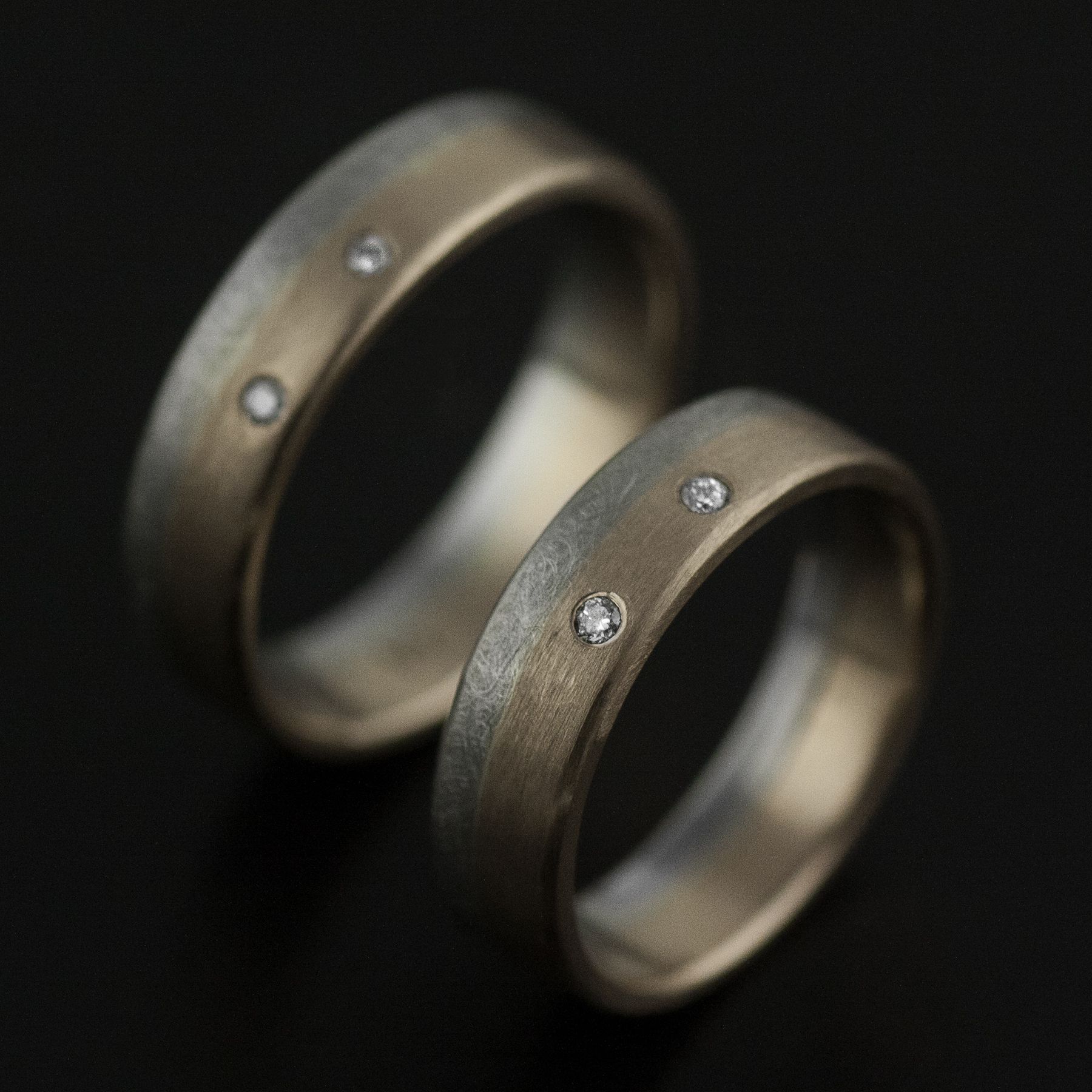platinum and rose gold wedding ring set custom vk designs jewelry bespoke portland hand made