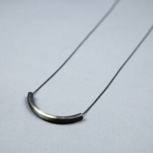long oxidized silver necklace