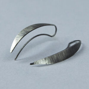 long unique silver earrings oxidized